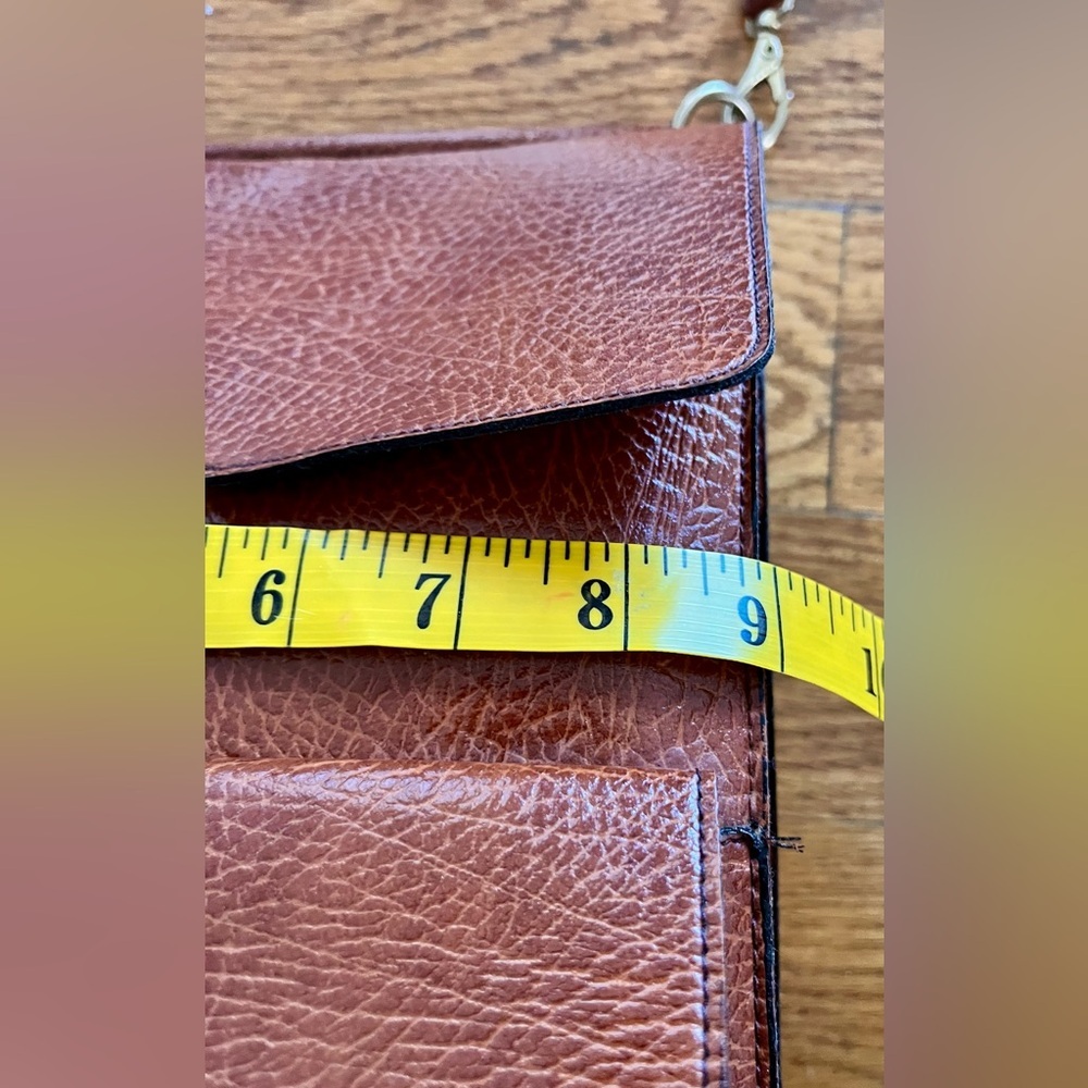 70s Vintage Pebbled Leather Locking Mailbag Briefcase - Rare 6-Pocket Satchel - Picture 14 of 17